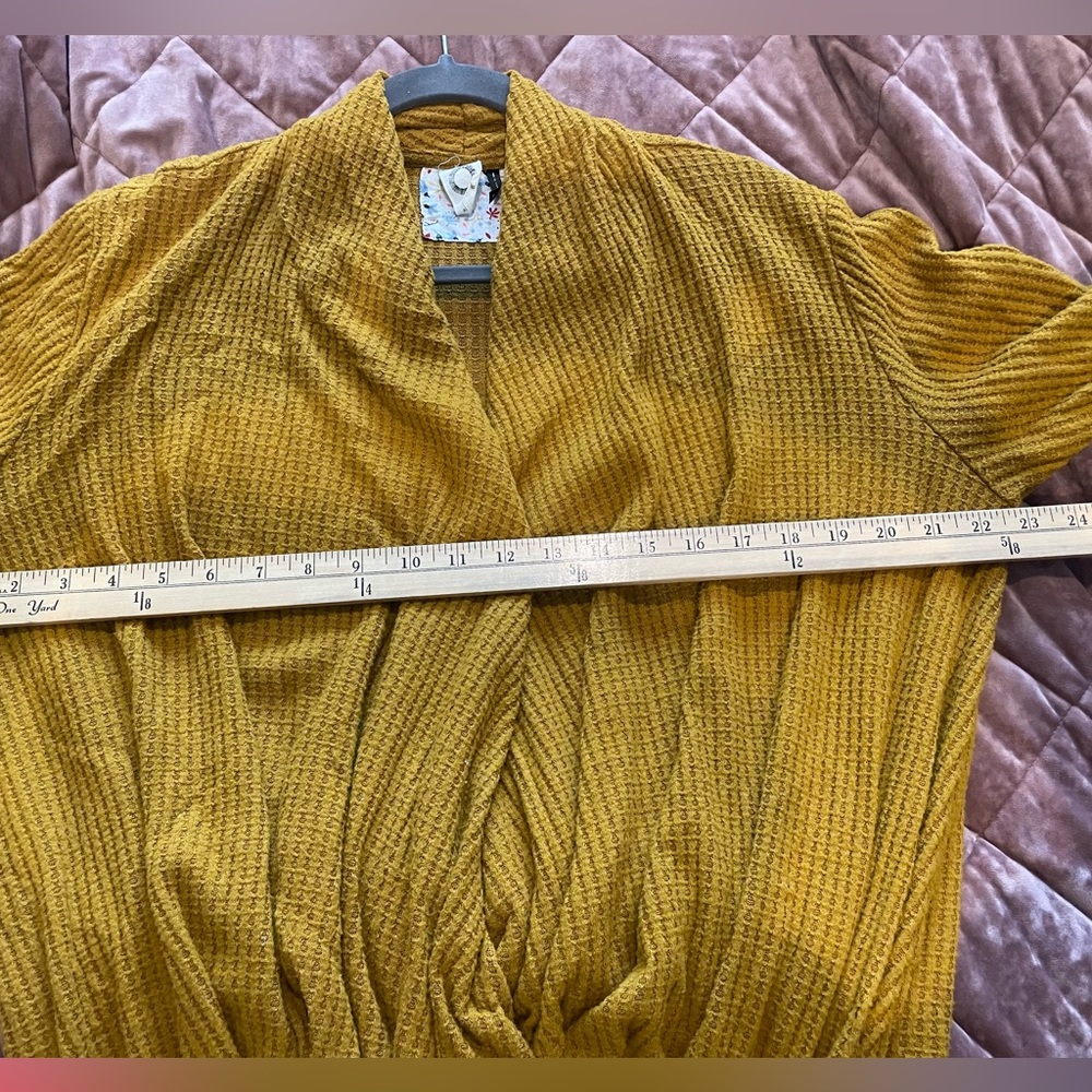 Anthropologie Akemi + Kin Mustard Yellow Wrap Top - Picture 7 of 11